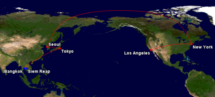 My outbound trip, maximizing United miles best I could before the devaluation