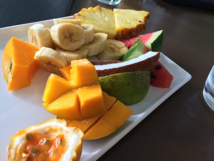 a plate of fruit on a table