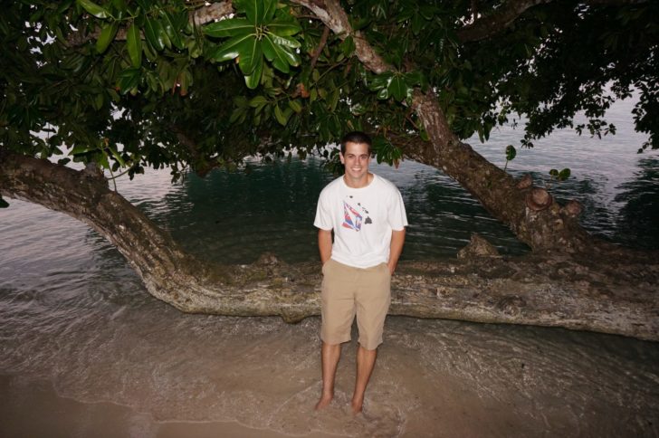 a man standing on a beach