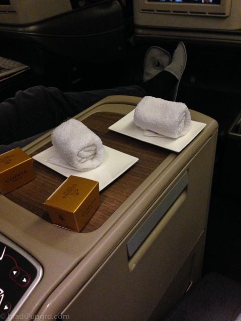 turkish-business-class-from-houston-towel-pre-departure