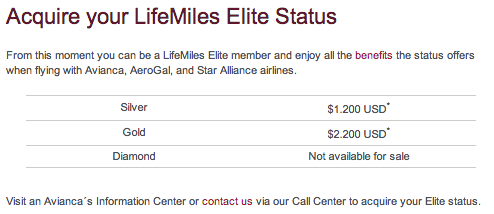 Avianca LifeMiles buy status