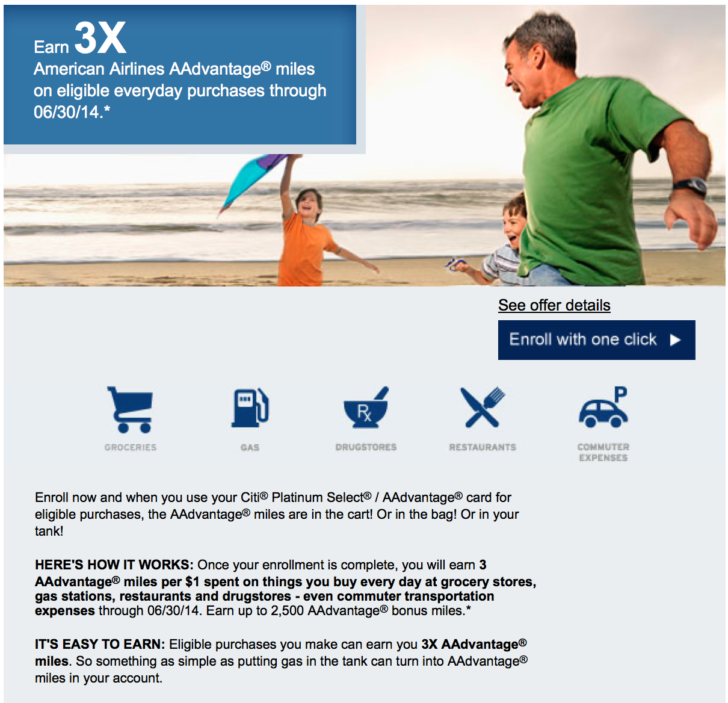 Citi AAdvantage Platinum (personal card) 3X offer