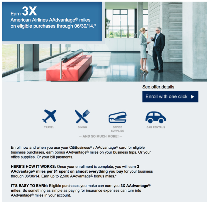 Citi AAdvantage Business 3X Offer