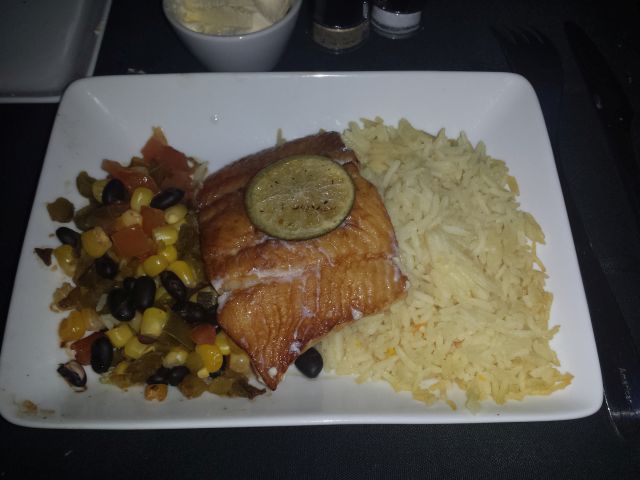 American Airlines Business Class salmon