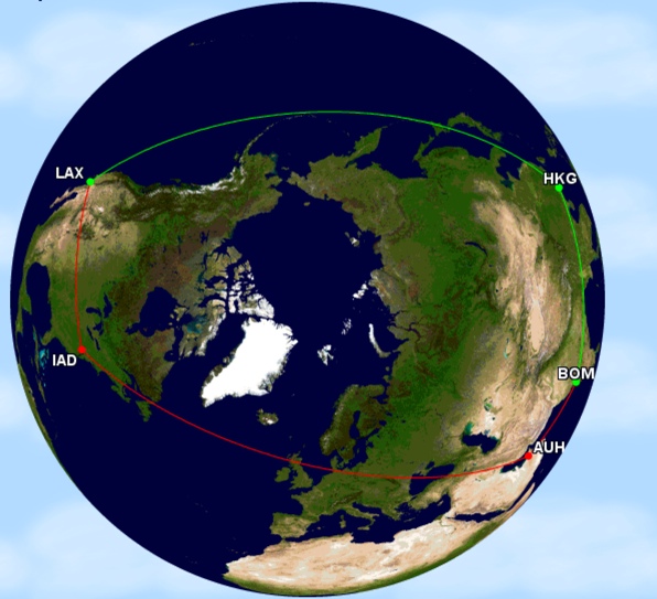 Map generated by the Great Circle Mapper - Copyright © Karl L. Swartz