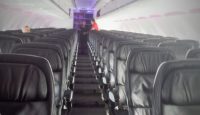 a row of seats in an airplane