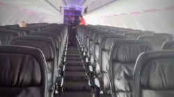 a row of seats in an airplane