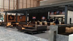 a restaurant with tables and chairs