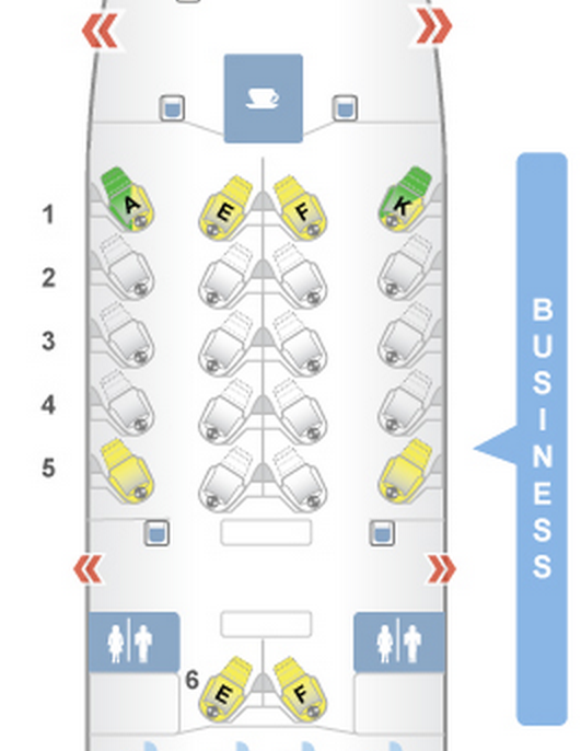 Qatar 787 Business Class Cabin - Courtesy of Seatguru