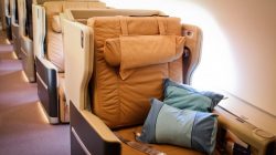 a seat in an airplane