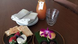 a plate of food on a table