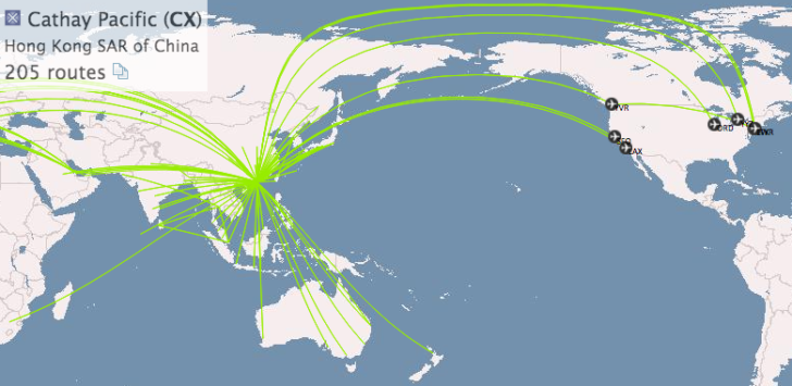 OpenFlights Cathay Pacific