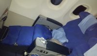a seat in an airplane