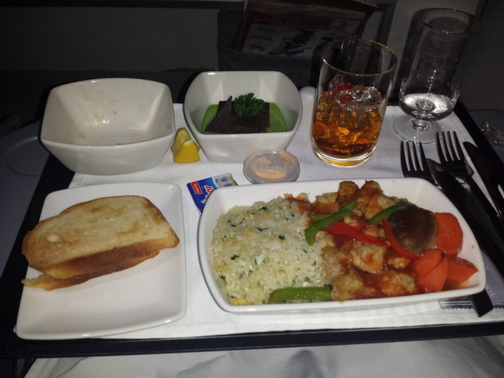 Dragon Air business class meal