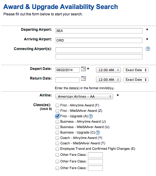 AA upgrade search