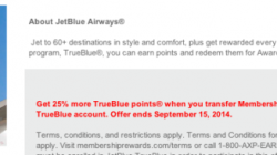 25% More TrueBlue Points for Transferring Membership Rewards to JetBlue