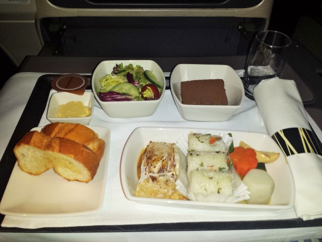 Cathay Pacific Business Class meal