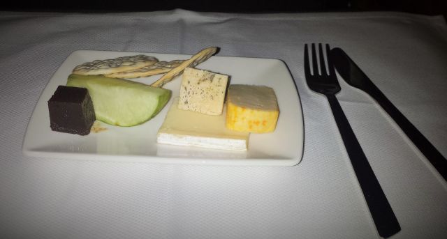 Cathay Pacific Business Class cheese