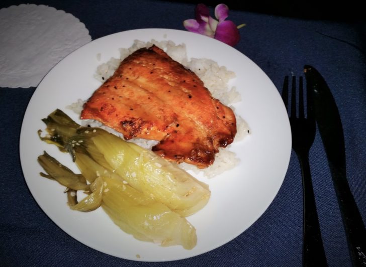Alaska Airlines First Class meal