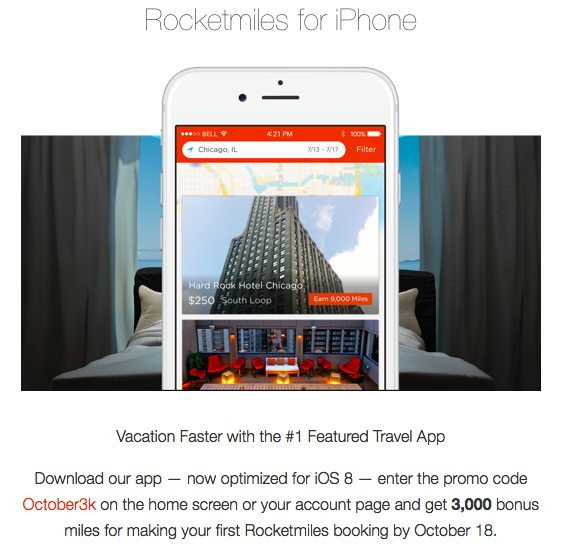 Rocketmiles mobile app
