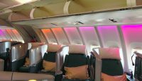 a row of seats in an airplane