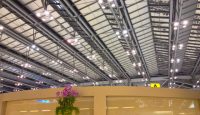 a building with a glass roof