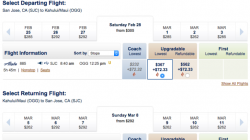 a screenshot of a flight schedule