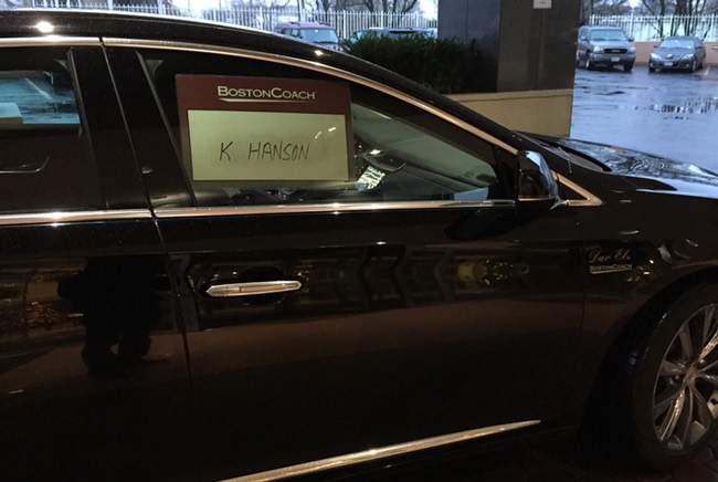 a car with a sign on the window
