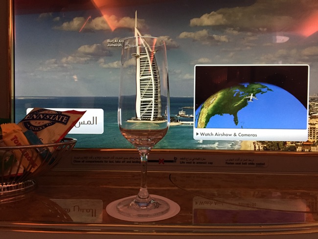 a glass with a boat in it