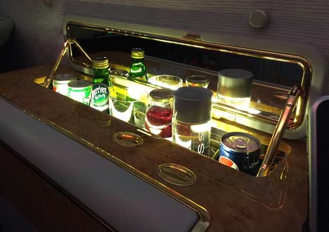 a beverage cooler with bottles inside