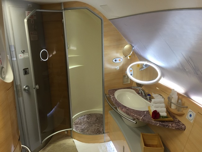 a bathroom with a sink and shower