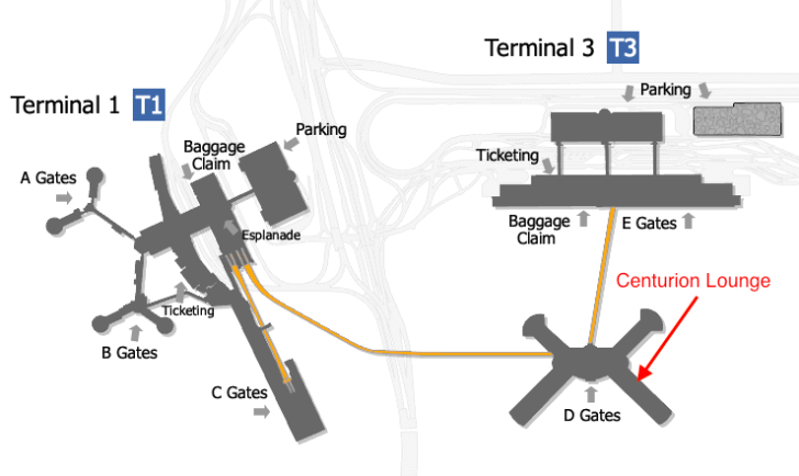 Centurion Lounge LAS Map