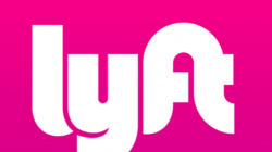 a pink and white logo