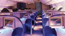 a close-up of a passenger plane