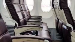 a row of seats in an airplane