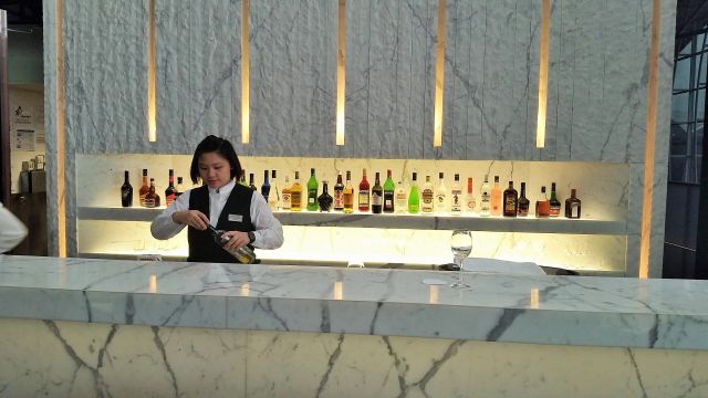 Cathay Pacific First class bar