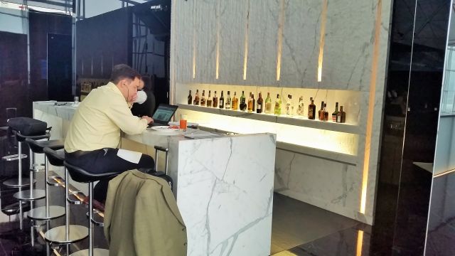 Cathay Pacific First class bar