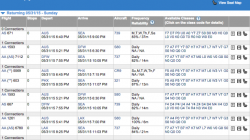 a screenshot of a flight schedule