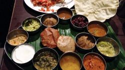 a plate of food on a table