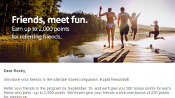 Southwest Airlines Rapid Reward Refer a Friend Bonus