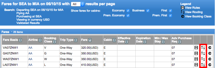 ExpertFlyer Routing Rules