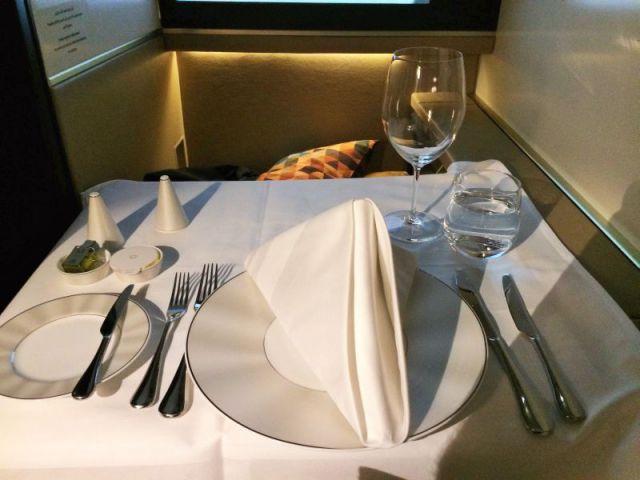 Etihad first class dinner