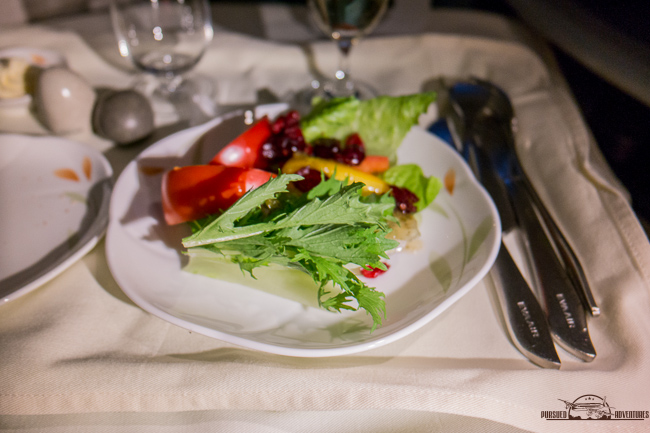 EVA Air Business Class side salad