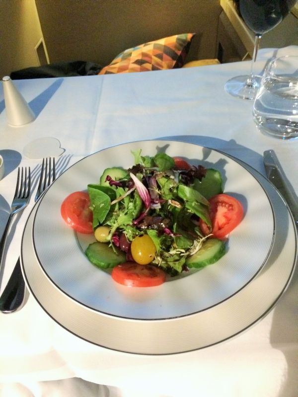 Etihad first class dinner salad