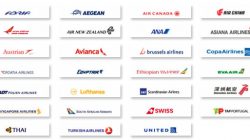 a group of logos of airline