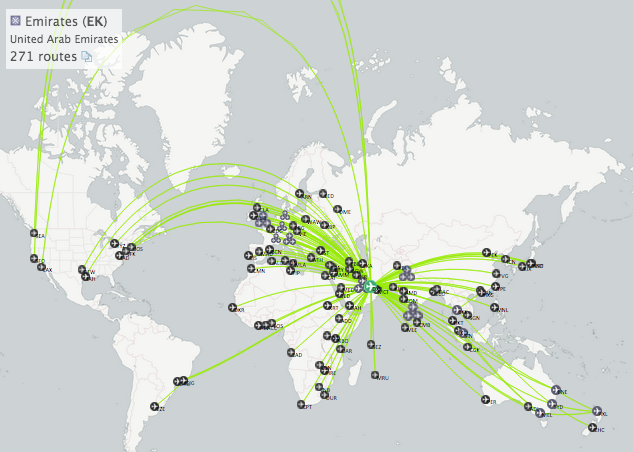 Emirates route map