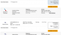 a screenshot of a flight schedule