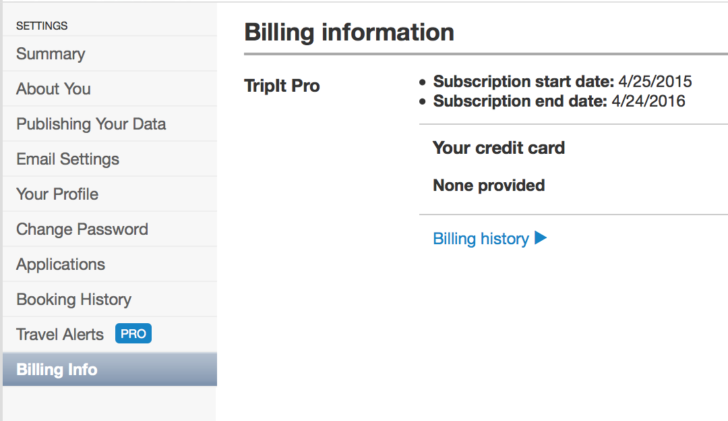 I still have TripIt Pro until April 2016.