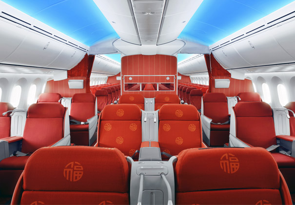 the inside of an airplane