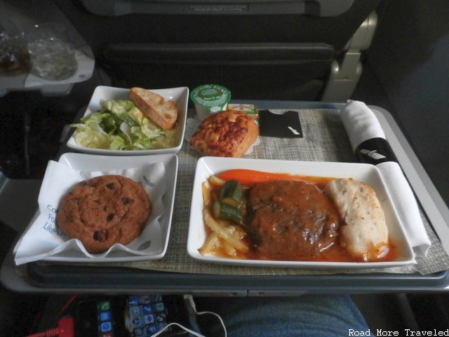 Dinner in AA First Class, DFW-LAX